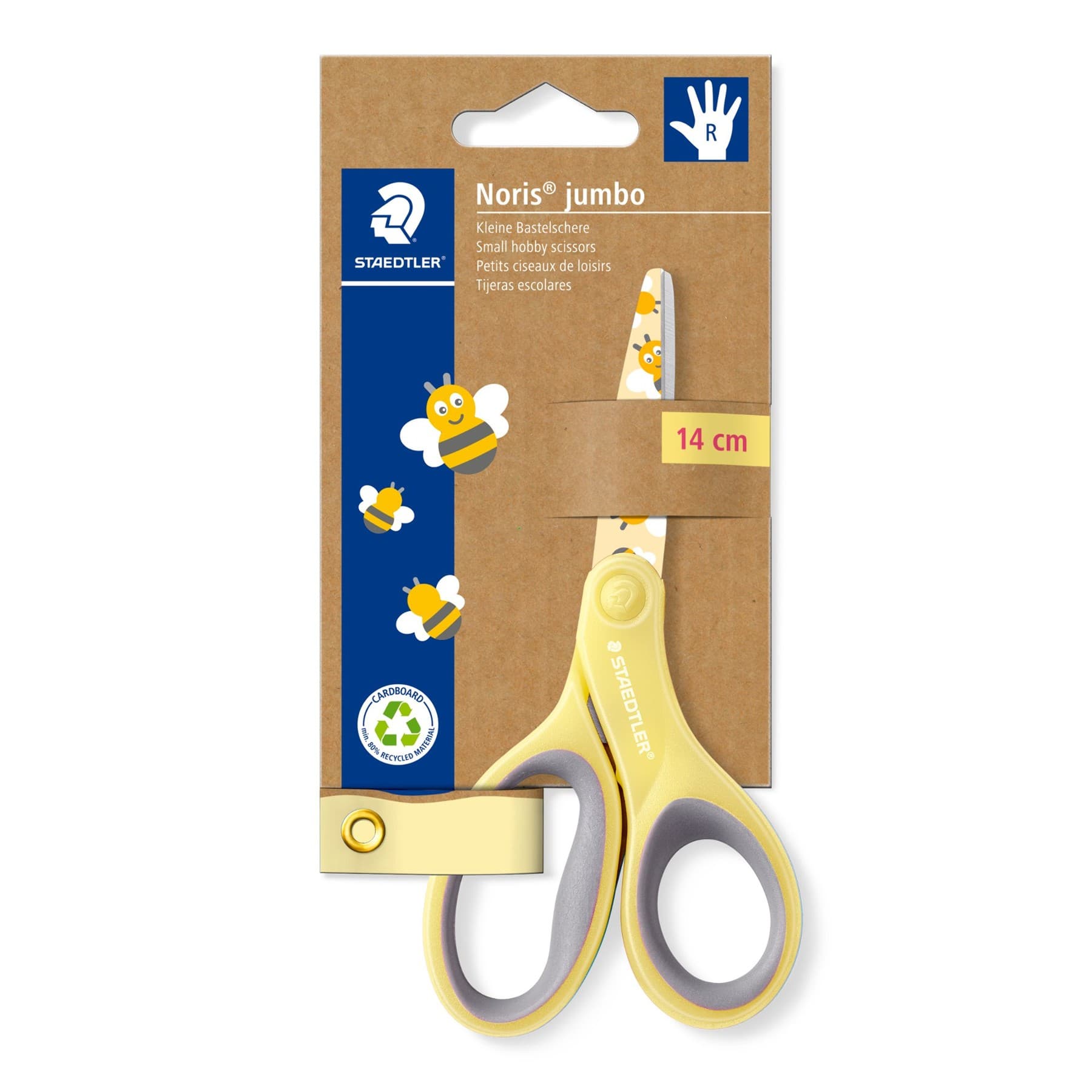 Noris® 965 Hobby scissors — Cardboard card with 1 pair of scissors, 4 assorted colours