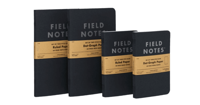 Official product image for Field Notes Pitch Black Memo Books